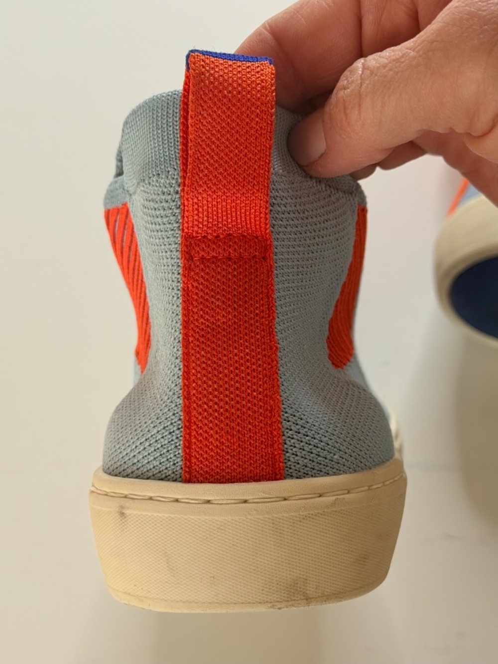 Rothy's Arctic Blue And Orange Chelsea Ankle Bootie Size W 9.5 - Picture 3 of 7